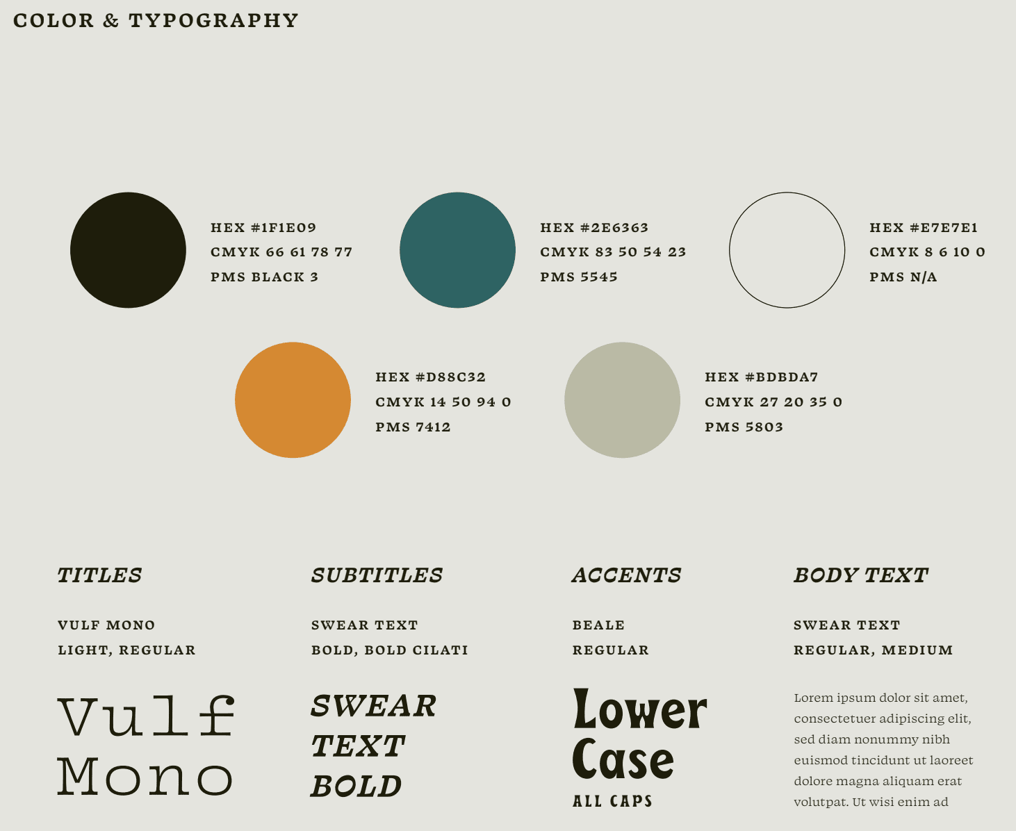 brand guide color and typography