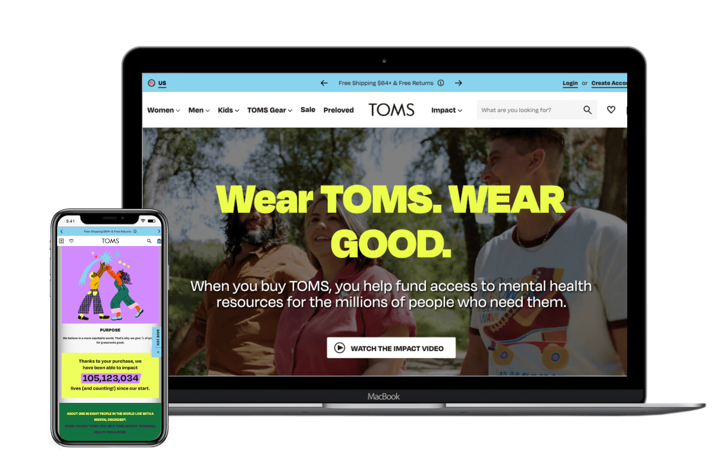 TOMS website user experience